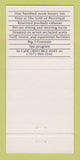 Matchbook Cover - Sonoma Mission Inn CA 30 Strike
