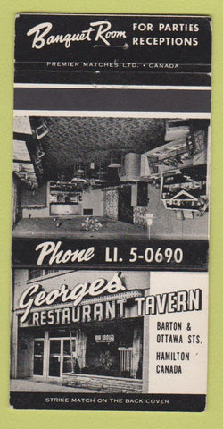 Matchbook Cover - Georges Restaurant Tavern Hamilton ON 30 Strike