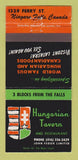 Matchbook Cover - Hungarian Tavern Restaurant Niagara Falls ON 30 Strike