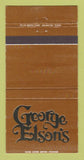 Matchbook Cover - George Elson's Restaurant Club Dallas TX 30 Strike