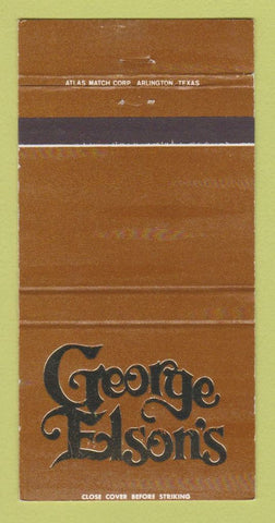 Matchbook Cover - George Elson's Restaurant Club Dallas TX 30 Strike