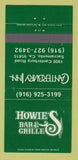 Matchbook Cover - Howe's Bar Grille Canterbury Inn Sacramento CA 30 Strike