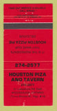 Matchbook Cover - Houston Piza and Tavern Pizza Mississauga ON 30 Strike