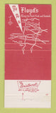 Matchbook Cover - Floyd's Restaurant Carpentersville IL 30 Strike