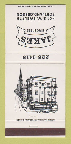 Matchbook Cover - Jake's Portland OR Restaurant 30 Strike