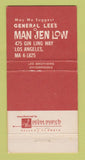 Matchbook Cover - Fon's Chinese Restaurant Los Angeles CA WEAR 30 Strike