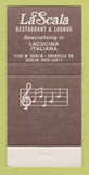 Matchbook Cover - La Scala Ristorante Dublin OH 30 Strike