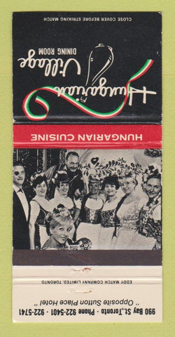 Matchbook Cover - Hungarian Village Restaurant Toronto ON 30 Strike
