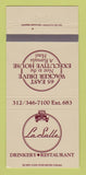 Matchbook Cover - La Salle Restaurant Chicago IL 30 Strike