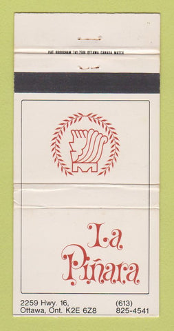 Matchbook Cover - LA Pinara Restaurant Ottawa ON WEAR 30 Strike