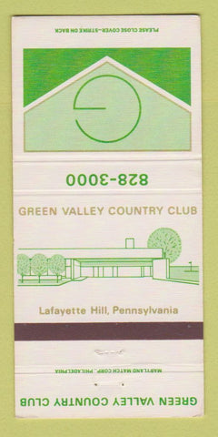 Matchbook Cover - Green Valley Country Club Lafayette Hill PA 30 Strike
