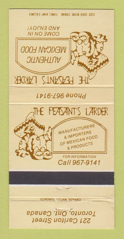 Matchbook Cover - Peasant's Larder Mexican Food Products Toronto ON 30 Strike