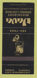 Matchbook Cover - Java Restaurant Toronto ON SAMPLE 30 Strike