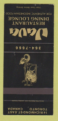 Matchbook Cover - Java Restaurant Toronto ON SAMPLE 30 Strike