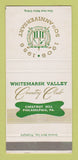 Matchbook Cover Whitemarsh Valley Country Club Philadelphia PA SAMPLE 30 Strike