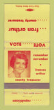 Matchbook Cover - Fran Arthur County Treasurer Election WEAR 30 Strike