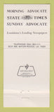 Matchbook Cover - State Times Newspaper Baton Rouge LA Prohibition 30 Strike
