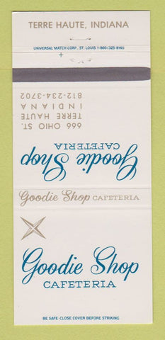 Matchbook Cover - Goodie Shop Cafeteria Terre Haute IN 30 Strike