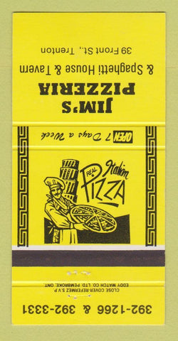 Matchbook Cover - Jim's Pizza Trenton ON 30 Strike