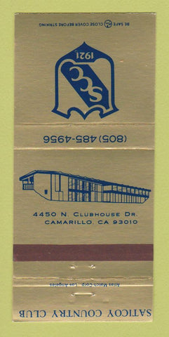 Matchbook Cover - Saticoy Country Club Camarillo CA 30 Strike