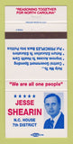 Matchbook Cover - Jesse Shearin North Carolina House NC  30 Strike