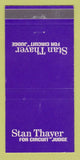 Matchbook Cover - Stan Thayer Circuit Judge Election 30 Strike