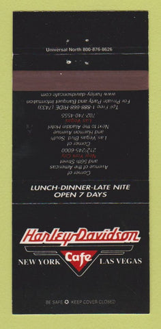Matchbook Cover - Harley Davidson Cafe New York City Las Vegas NV 30 Strike