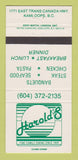 Matchbook Cover - Harold's Restaurant Kamloops BC 30 Strike
