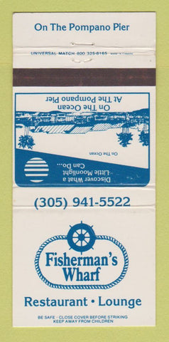 Matchbook Cover - Fisherman's Wharf Restaurant Pompano Beach FL 30 Strike