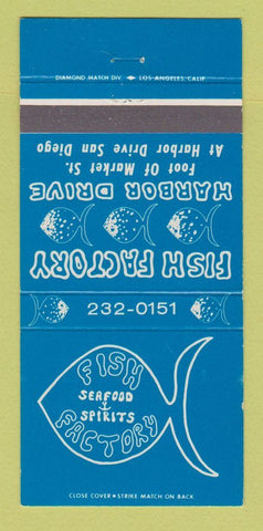 Matchbook Cover - Fish Factory Restaurant San Diego CA 30 Strike