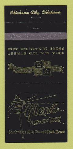 Matchbook Cover - Glen's Hikry Inn Oklahoma City OK 30 Strike