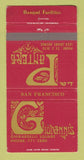 Matchbook Cover - Giovanni's Restaurant San Francisco CA WEAR 30 Strike