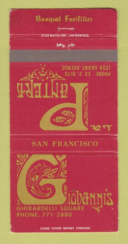 Matchbook Cover - Giovanni's Restaurant San Francisco CA WEAR 30 Strike