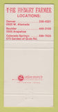 Matchbook Cover - Hungry Farmer Denver Colorado Springs Boulder 30 Strike