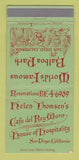 Matchbook Cover - Helen Thomsen's Cafe Del Rey Moro San Diego CA 30 Strike