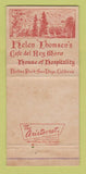 Matchbook Cover - Helen Thomsen's Cafe Del Rey Moro San Diego CA 30 Strike