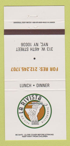Matchbook Cover - La Rivista Ristorante New York City 30 Strike