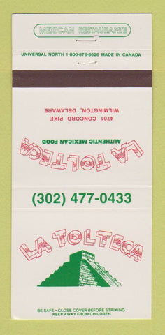 Matchbook Cover - La Tolteca Mexican Food Wilmington DE 30 Strike
