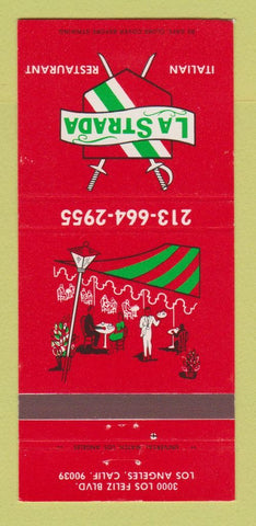 Matchbook Cover - LA Strada Italian Restaurant Los Angeles CA 30 Strike