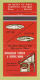 Matchbook Cover - Hungarian Tavern Dining Room Toronto ON 30 Strike