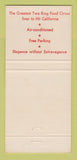 Matchbook Cover - Kings Table Restaurant San Jose Redwood City CA 30 Strike