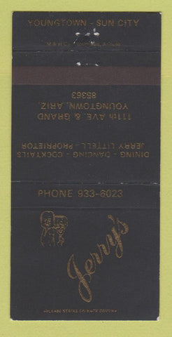 Matchbook Cover - Jerry's Restaurant Youngtown AZ Sun City 30 Strike