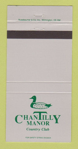 Matchbook Cover - Chantilly Manor Country Club 30 Strike