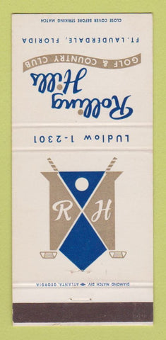 Matchbook Cover - Rollins Hills Golf Country Club Fort Lauderdale FL 30 Strike