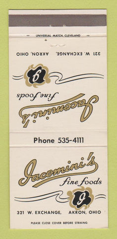 Matchbook Cover - Jacomini's Restaurant Akron OH 30 Strike