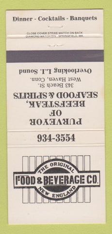 Matchbook Cover - New England Food and Beverage West Haven CT 30 Strike