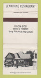 Matchbook Cover - Jennivine Restaurant Dallas TX WEAR 30 Strike