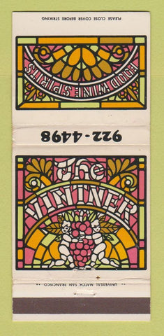 Matchbook Cover - Vintner Restaurant San Francisco CA WEAR 30 Strike
