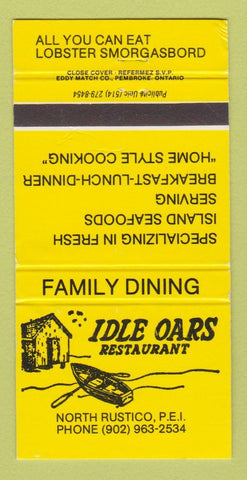 Matchbook Cover - Idle Oars Restaurant North Rustico PE PEI 30 Strike