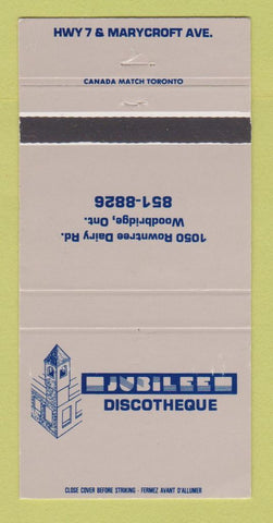 Matchbook Cover - Jubilee Disco Woodbridge ON 30 Strike